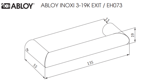 Abloy INOXI 3-19K EXIT ukselink mõõdud Palmett lukud