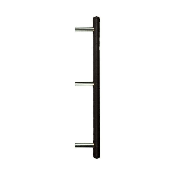 Beslag Design uksekäepide Metal Bar nahaga kolm kinnitust must Palmett Lukud