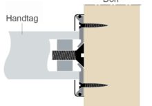 Beslag Design uksekäepide Metal Bar paigalduskomplekt 50-06 Palmett Lukud