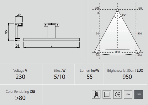 Beslag Design LED-armatuur Drip Palmett Lukud