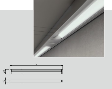 Beslag Design LED-riba profiil Blade Palmett Lukud
