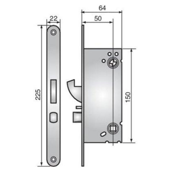 Assa Abloy Connect lukuraam 340-50 joonis SmartAir lukule Palmett Lukud