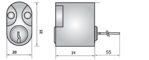 Assa Abloy Basic 1309 ovaalsüdamik kitsasprofiillukuraamile joonis Palmett Lukud