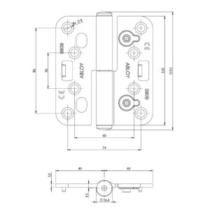 Abloy lehthing 3548 RST joonis Palmett Lukud