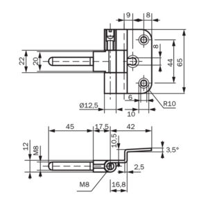 ABLOY hing FT 65 KS joonis Palmett Lukud