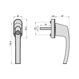 Basi aknalink FG 505 joonis Palmett Lukud