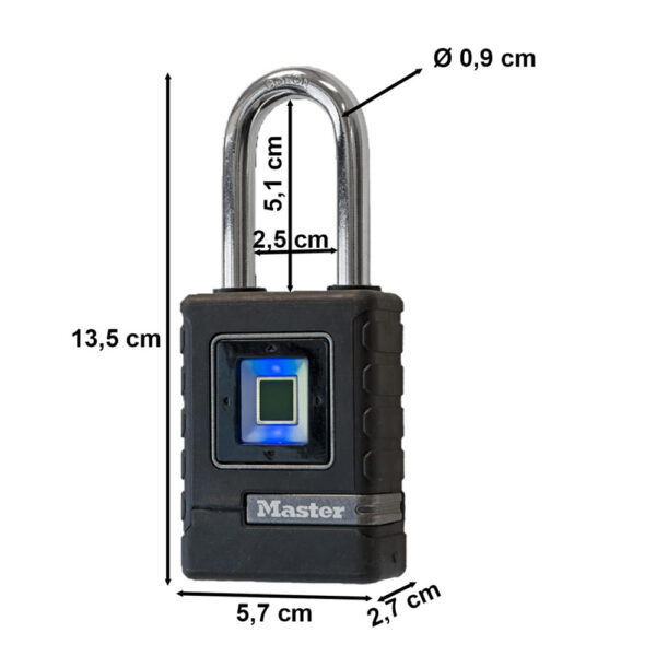 Master Lock sõrmejäljelugejaga tabalukk 4901 Palmett Lukud