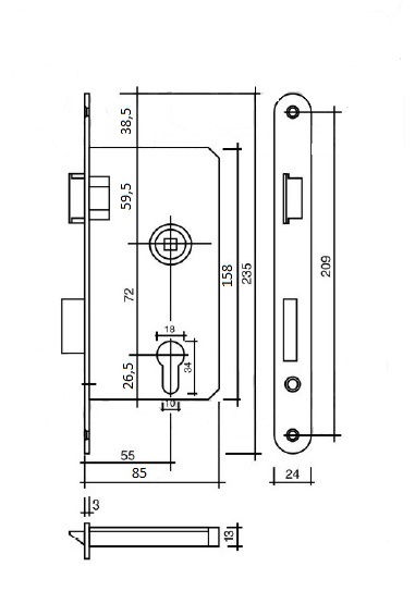 Valnes eurolukuraam 24 mm värvitud hõbe Palmett Lukud