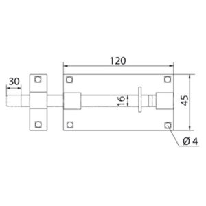 Ukseriiv lukustamise võimalusega 120 mm KZN joonis Palmett Lukud