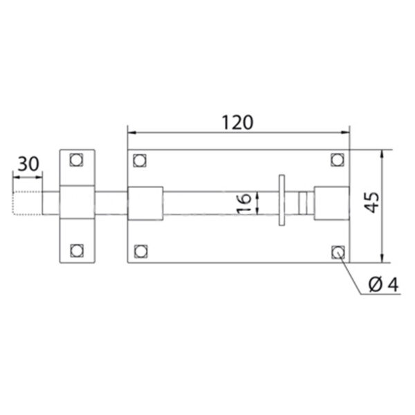 Ukseriiv lukustamise võimalusega 120 mm KZN joonis Palmett Lukud