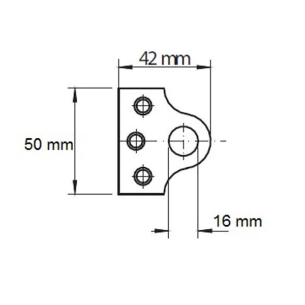 Valnes kinnitusraud tabalukule 50 mm Palmett Lukud