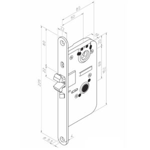 Abloy LC960, liugukse lukukorpus, iselukustuv Palmett Lukud