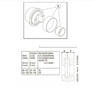 ABLOY CY001 31 mm silindrirõnga tehniline joonis – Palmett Lukud
