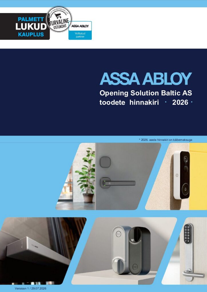 ASSA ABLOY toodete interaktiivse ostukataloogi ja hinnakirja 2026 esikaas